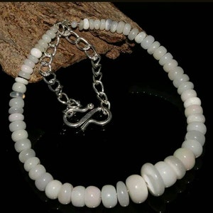 18 Carat Natural Ethiopian Welo Fire Opal Bracelet 3mm-4mm Rondelle Beads Sterling Silver Rondelle Beaded Jewelry ID OH-398