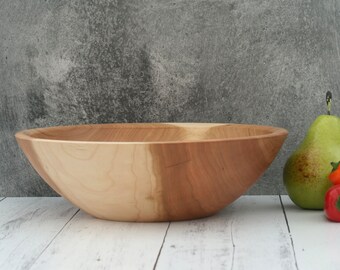 10'' Black Cherry Bowl. Sides, Salads, Serving Wooden Bowl. Wedding or Housewarming Gift. #3246