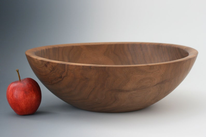 12/'/' Black Walnut Bowl Wooden Bowl #2436 Wedding Gift Salad Bowl Turned Wood Bowl Serving Bowl Woodturned Handturned Bowl