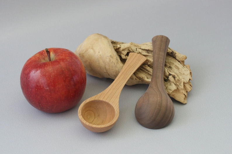 Coffee Scoop in Black Cherry or Black Walnut. Wooden Kitchen Utensil. Handmade Housewarming Gift. Wood Spoon. Measuring Sugar Spice Spoon. image 7