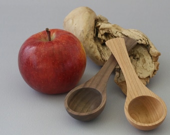 Coffee Scoop in Black Cherry or Black Walnut. Wooden Kitchen Utensil. Handmade Housewarming Gift. Wood Spoon. Measuring Sugar Spice Spoon.