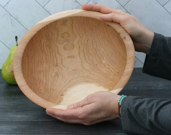 Handmade Wood Bowl. Perfect popcorn bowl, snack bowl, dinner salad bowl, ramen bowl. #3296