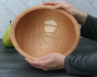 11'' Handturned Wood Bowl. Beautiful Dinner Salad Bowl, Popcorn Bowl, Chip Bowl. #3297