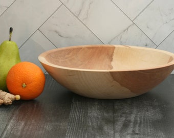 10'' Birch Bowl. Wooden Serving Bowl or Wood Fruit Bowl. Wedding Gift or Housewarming Gift. #3352