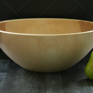 14'' to 17 Large Handturned Birch Wooden Salad Serving Bowls. You pick the size, we pick from our inventory. image 5