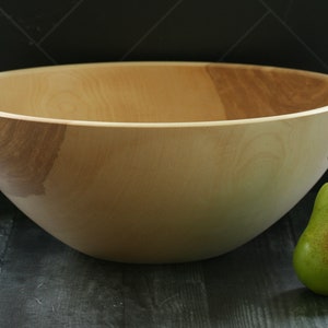 14'' to 17 Large Handturned Birch Wooden Salad Serving Bowls. You pick the size, we pick from our inventory. image 1