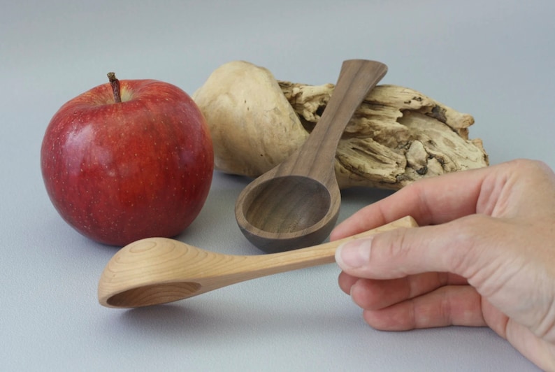 Coffee Scoop in Black Cherry or Black Walnut. Wooden Kitchen Utensil. Handmade Housewarming Gift. Wood Spoon. Measuring Sugar Spice Spoon. image 2