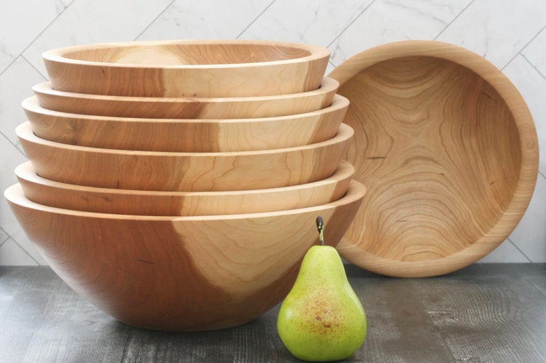 Artisan wood bowls. Handmade wood salad bowls, dough bowls, popcorn bowls. image 2