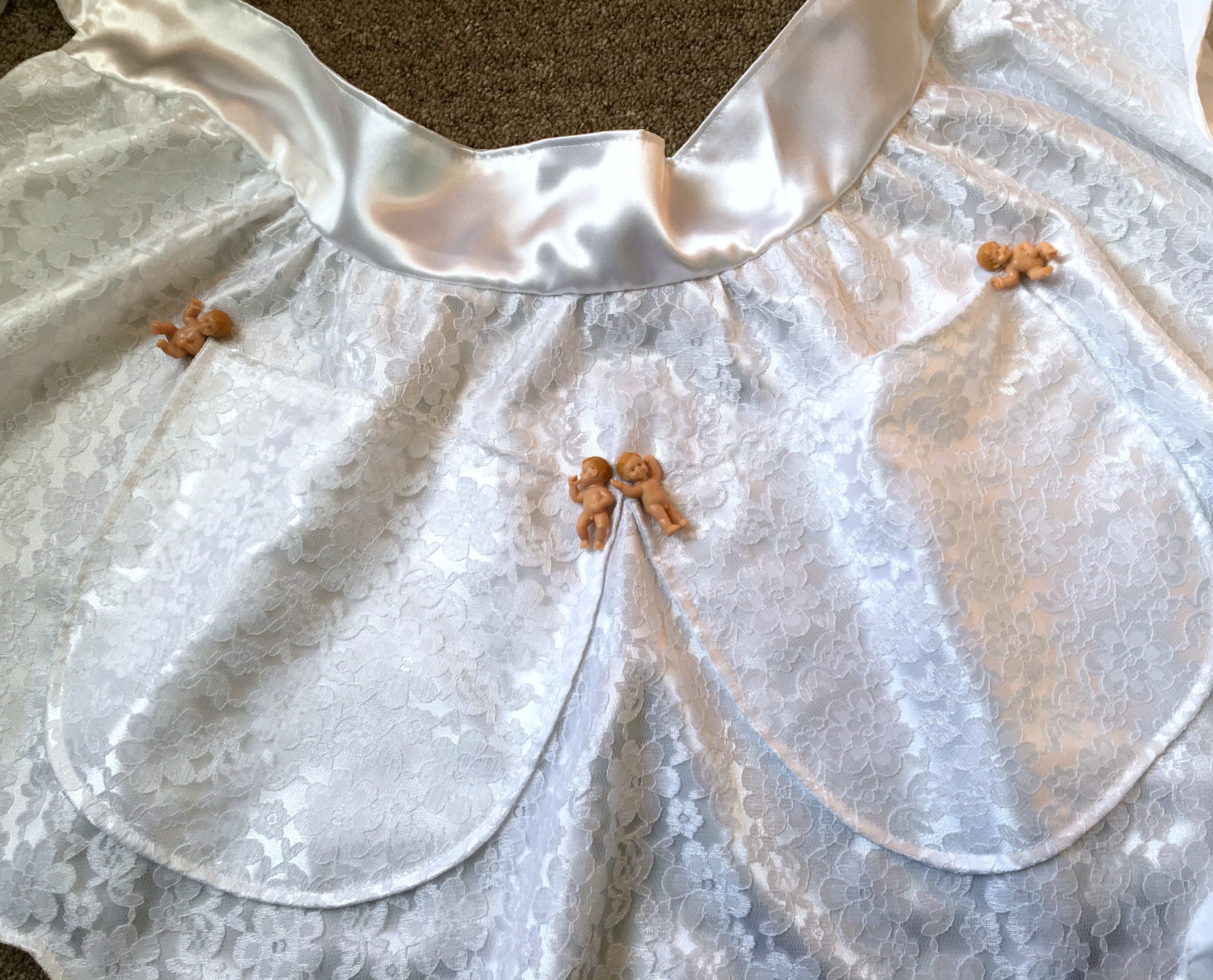 Dollar Dance Apron With Fertility Babies, Bridal Half Apron, Half Apron With Pockets for Wedding