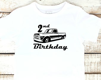 2 Year Old Birthday Truck Shirt, Chevy C10 Toddler Boys, C10 Square Body, Slammed C10, Chevy Short Bed, Second B-day