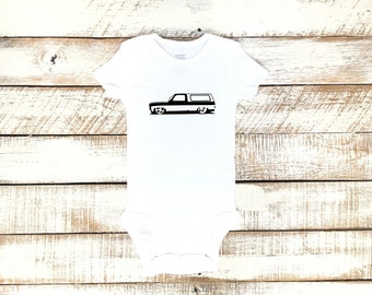 Chevy K5 Blazer, Baby Boys Bodysuit, Baby Boy Truck Shirt, K5 Squarebody Shirt, Slammed Truck Shirt, Chevy Shirt, Truck Graphic, 2wd