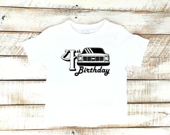 4th Birthday Truck Shirt, Chevy C10 Toddler Boys, Truck Front Grill, C10 Square Body, Slammed C10, Chevy Short Bed, Fourth B-day, 4 Year Old