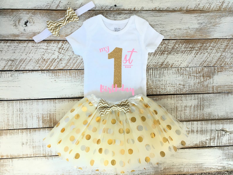 First birthday outfit,Gold One bodysuit,Pink And Gold birthday,handmade