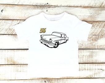 1956 Chevy Bel Air Toddler Boys Shirt, Classic Car T-Shirt, Muscle Car, Pro Touring Car, Chevrolet Graphic Tee Shirt