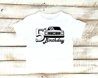 5th Birthday Truck Shirt, Chevy C10 Toddler Boys, Truck Front Grill, C10 Square Body, Slammed C10, Chevy Short Bed, Fifth B-day, 5 Year Old