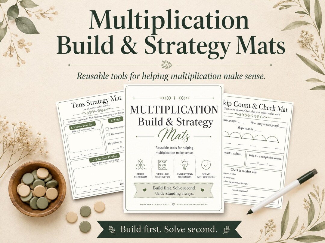 Multiplication Build & Strategy Mats: Hands-on Printable Math Tools - Etsy