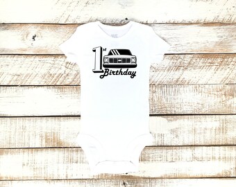 Baby Boy's First Birthday Truck Shirt, Chevy C10, Front of Truck Grill, C10 Square Body, Slammed C10, Chevy Short Bed, 1st B-day