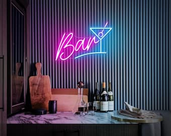 Cocktail Bar Acrylic Neon Sign,Cocktail Bar and Beer Pub Sign,Home Bar Wall Decor,Cocktail Bar LED Light,Csutom Neon Sign,Personalized Gifts