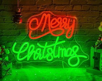 Merry Christmas Neon Sign,Christmas Led Sign, LED Holiday Home Wall Decoration Light,White Xmas Light,Custom Sign,Christmas Gift for Family