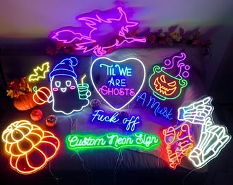 Custom Halloween Neon Sign,Halloween LED sign,Personalized Gifts,Custom Neon Sign,Halloween Dark Art Decor,Ghost Neon Sign,Pumpkin Neon Sign