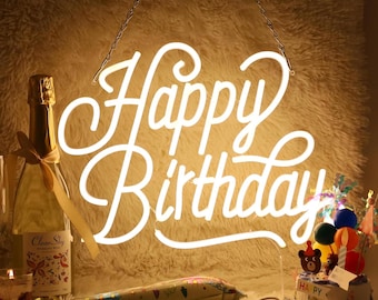 Happy Birthday Neon Sign,Personalized Sign,Birthday Party Neon Light,Neon light Sign,LED Name Light,Birthday Gifts,Custom Birthday Neon Sign