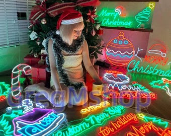 Merry Christmas Neon Sign,Christmas Custom Neon Sign,Merry Christmas Sign,Christmas Tree Decor,Christmas Gift,Christmas Neon Led,Neon Sign