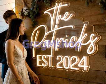 Custom Wedding Neon Sign,Wedding Neon Sign Battery Operated,Name Sign Wedding,Custom Neon Sign,Personalized Engagement Sign,LED Wedding Sign
