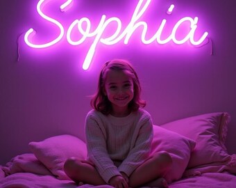 Personalized Custom Name Neon Sign,Bedroom Decor for Kids,Children Name Sign,LED Name Light,Kid's Room Decor,Neon Light Room,Name Neon Sign