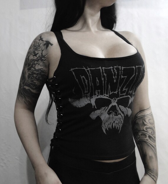 DANZIG Black Lace-up Sides Tank Top Danzig SHIRT - Etsy