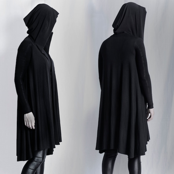 Handmade Dark Hoodie - Witch Hood - Longsleeve coat - Hooded robe