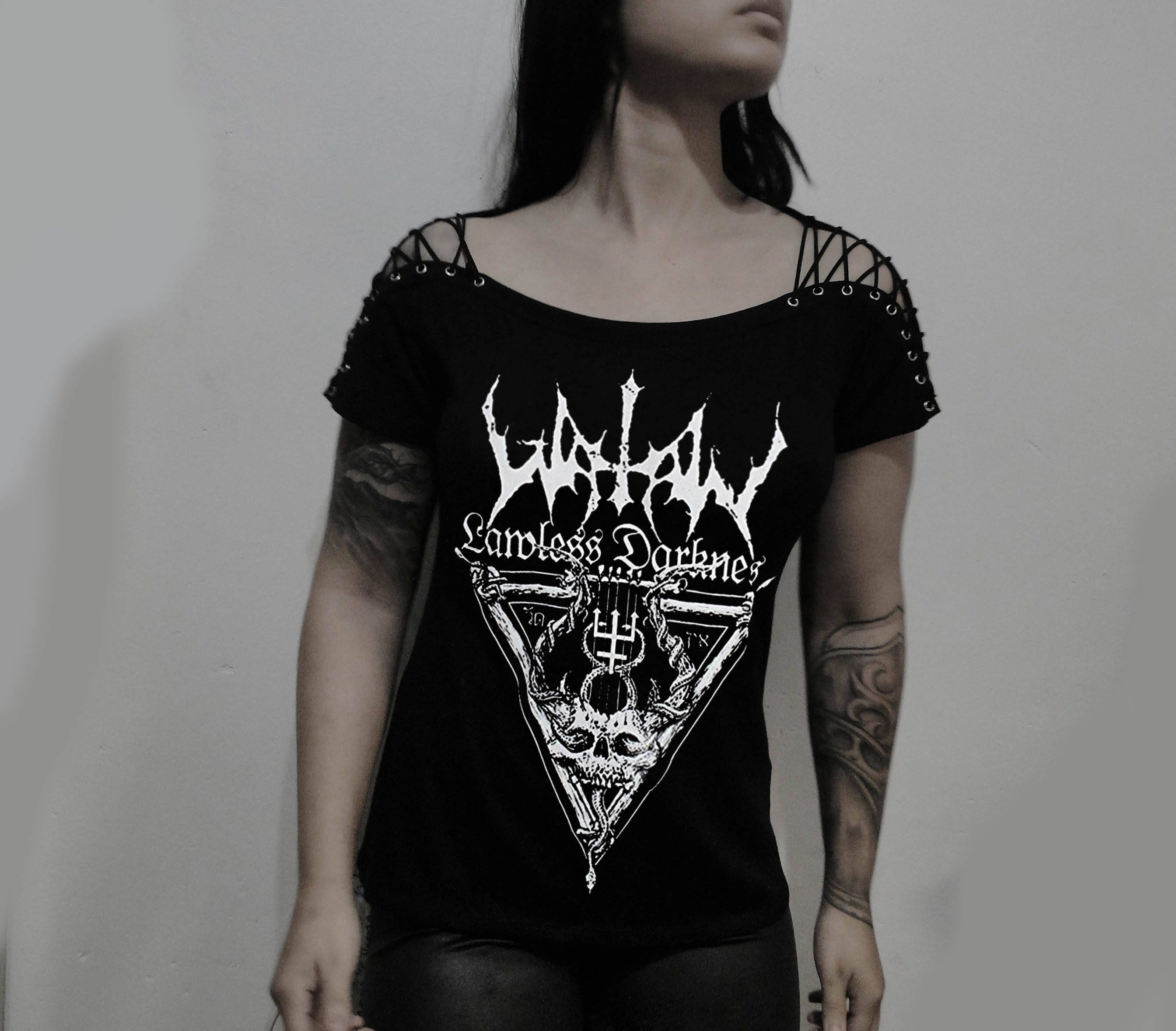Watain Shirt Lace up Eyelet off 