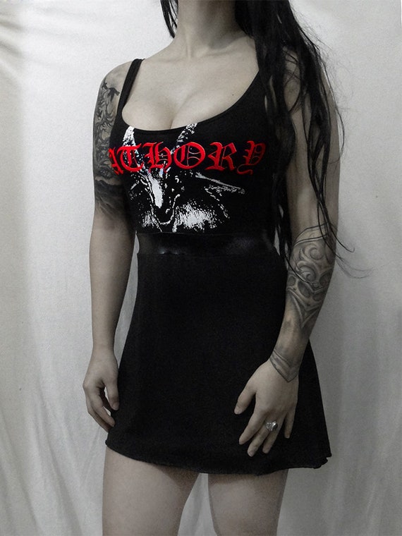 Bathory Black metal dress tunic Huge Satanic Goat | Etsy