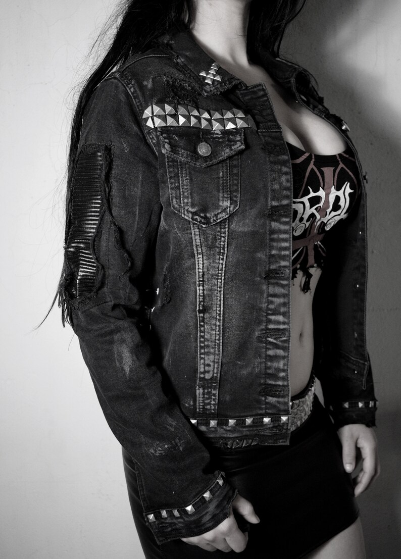 Mayhem Black Metal Jacket Custom Denim Mayhem Battle Jacket Etsy