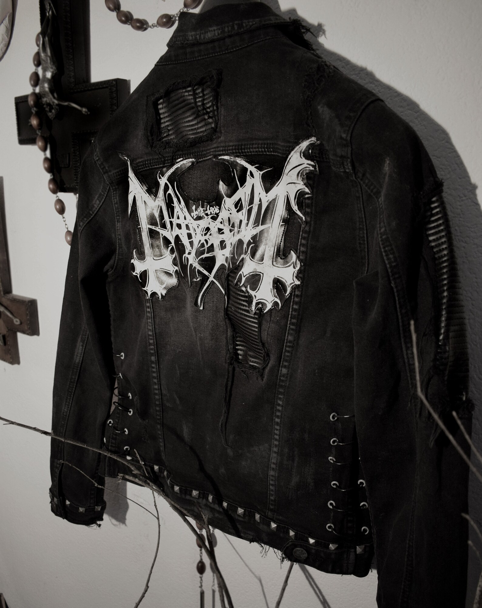 Mayhem Black Metal Jacket Custom Denim Mayhem Battle Jacket Etsy