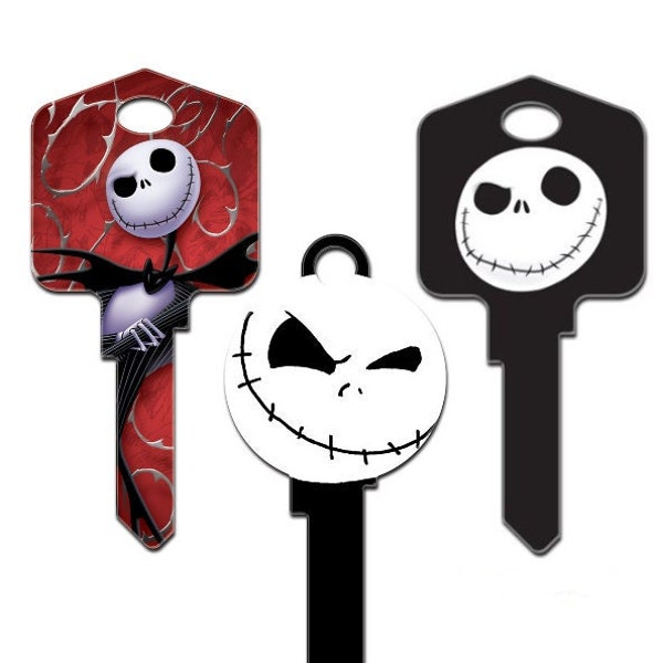 Disney Jack and Sally large Painted Uncut House Key Blank choice of Kwikset or Schlage keyways The Nightmare Before Christmas