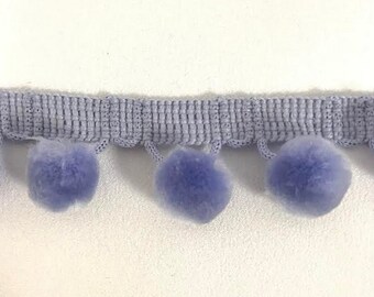 Luxury Pom Pom Trim Lilac - 30mm Wide