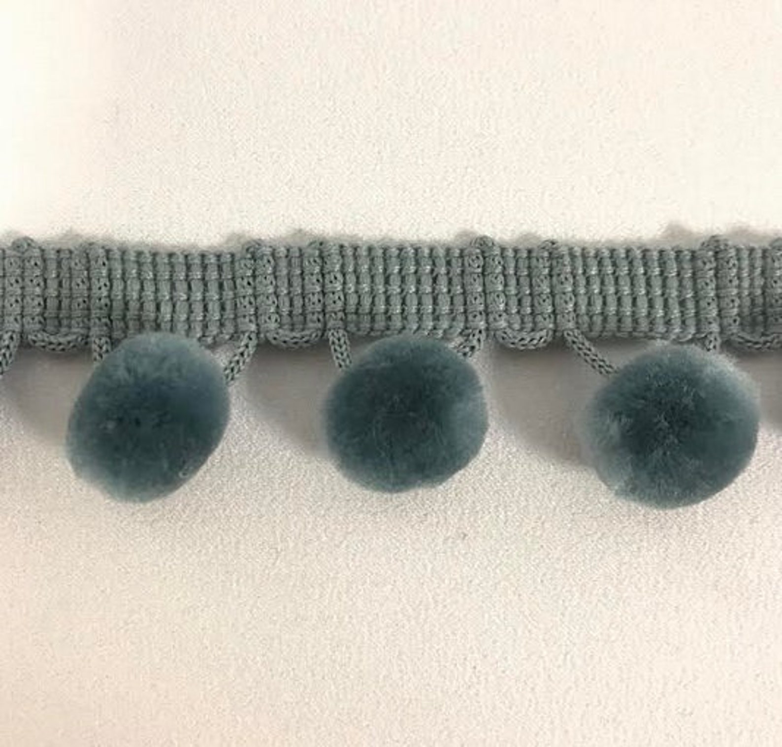Pom Pom Trim Grey 30mm Wide Etsy