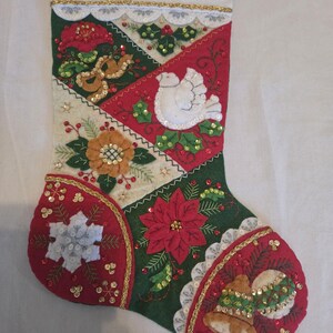 Bucilla Julstrumpa Elegant Patchwork