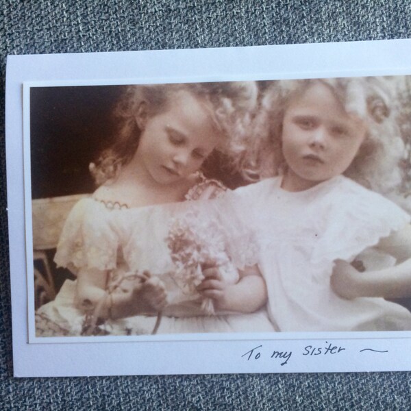 Sister Card - Pretty Photo Card - Blank Card - Greeting Card - Photograph Card  - Two Girls