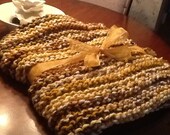 Chunky hand knit wool blanket
