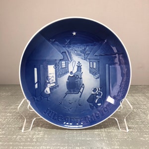 Vintage B&G jule after 1979 Christmas plate, blue and white plate,Christmas plates,Copenhagen blue plate,Denmark porcelain,Bing Grondahl