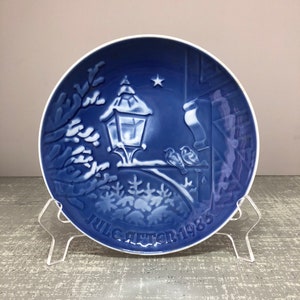 Vintage B&G jule after 1983 Christmas plate, blue and white plate,Christmas plates,Copenhagen blue plate,Denmark porcelain,Bing Grondahl