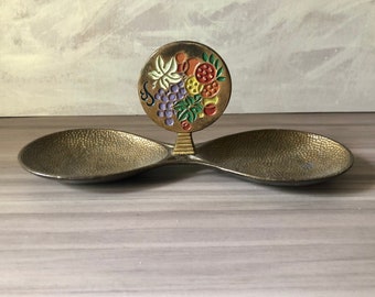Vintage Israel Brass Jewish Table Decor Nut Candy Dish