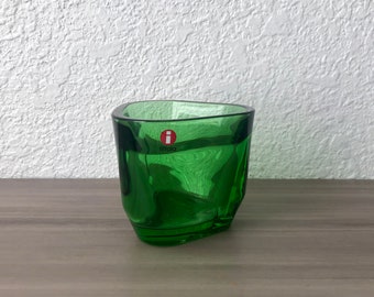 Vintage Iittala Green Glass Tris Votive For Tea Light designed By Alfredo Häberli