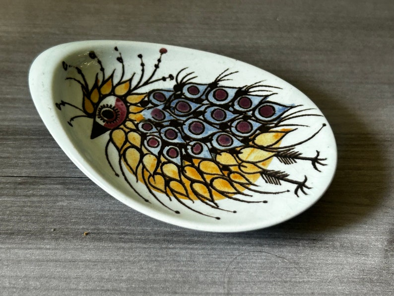 Vintage Royal Copenhagen Porcelain Crazy Bird Egg Shaped Pin Dishes Beth Breyen Made in Denmark image 5