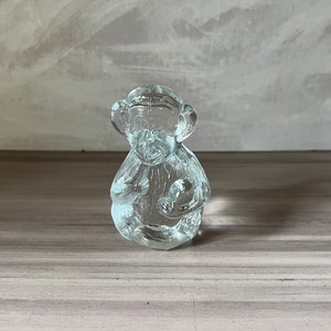 Vintage Bergdala Clear Glass Monkey Figurine Sweden image 1