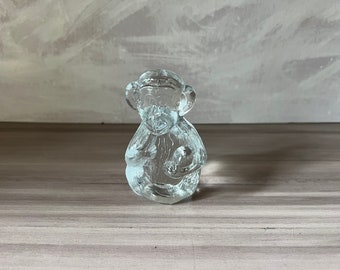 Vintage Bergdala Clear Glass Monkey Figurine Sweden