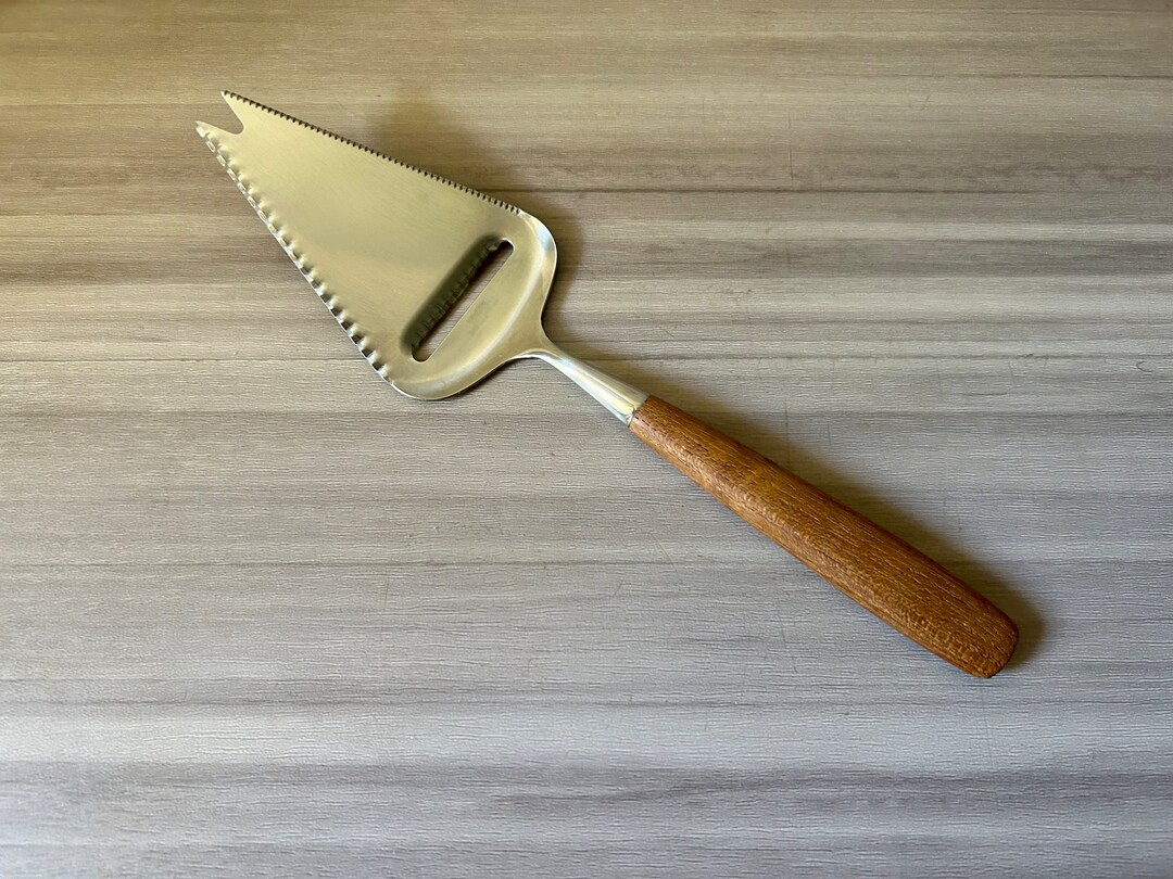 Vintage Cheese Slicer Norway Stainless Steel Wood Handle Retro MCM Mod