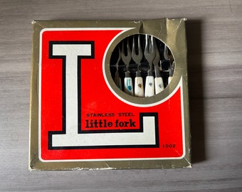 Vintage Little Fork, Cocktail Forks, Retro Kitchenware