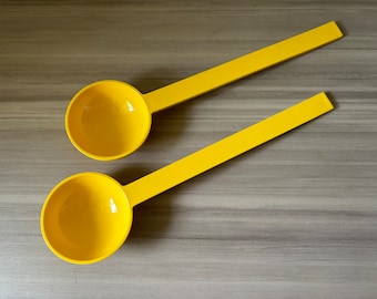 Vintage Dansk plastic spoon designed by Gunnar Cryan yellow melamine salad utensil